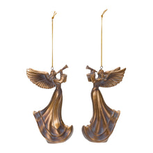 Load image into Gallery viewer, Bronze Trumpet Angel Ornament (Set of 6)