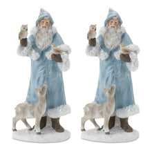 Load image into Gallery viewer, Santa with Woodland Animals Figurine (Set of 2)
