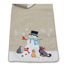 Load image into Gallery viewer, Embroidered Snowman Holiday Table Runner 70"L