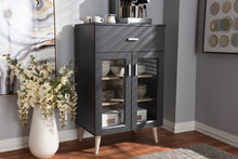 Load image into Gallery viewer, Baxton Studio Jonas Modern and Contemporary Dark Grey and Oak Brown Finished Kitchen Cabinet