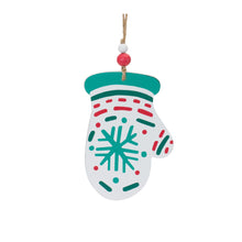 Load image into Gallery viewer, Wood Mitten and Stocking Ornaments (Set of 12)