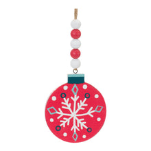 Load image into Gallery viewer, Wood Beaded Snowflake Ornament (Set of 12)