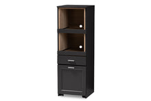 Load image into Gallery viewer, Baxton Studio Fabian Modern and Contemporary Dark Grey and Oak Brown Finished Kitchen Cabinet with Roll-Out Compartment