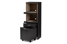Load image into Gallery viewer, Baxton Studio Fabian Modern and Contemporary Dark Grey and Oak Brown Finished Kitchen Cabinet with Roll-Out Compartment