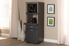 Load image into Gallery viewer, Baxton Studio Fabian Modern and Contemporary Dark Grey and Oak Brown Finished Kitchen Cabinet with Roll-Out Compartment
