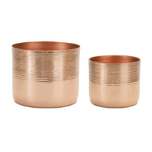 Load image into Gallery viewer, Etched Copper Metal Planter (Set of 2)