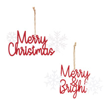 Load image into Gallery viewer, Metal Holiday Sentiment Ornament (Set of 12)
