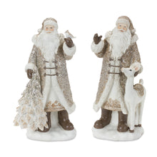 Load image into Gallery viewer, Santa Figurine with Deer and Pine Tree Accents (Set of 2)
