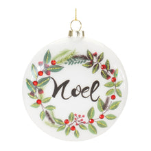 Load image into Gallery viewer, Peace and Noel Wreath Disc Ornament (Set of 12)