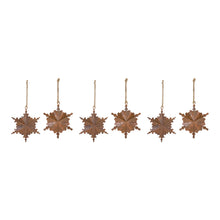 Load image into Gallery viewer, Floral Metal Snowflake Ornament (Set of 6)