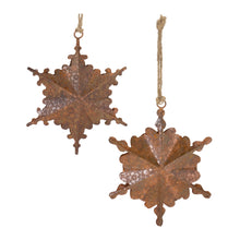 Load image into Gallery viewer, Floral Metal Snowflake Ornament (Set of 6)