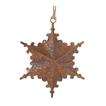 Load image into Gallery viewer, Floral Metal Snowflake Ornament (Set of 6)