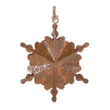 Load image into Gallery viewer, Floral Metal Snowflake Ornament (Set of 6)