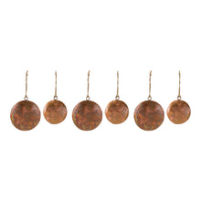 Load image into Gallery viewer, Distressed Metal Snowflake Disc Ornament (Set of 6)