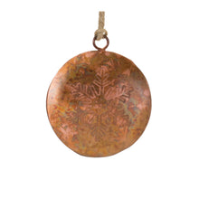 Load image into Gallery viewer, Distressed Metal Snowflake Disc Ornament (Set of 6)