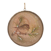 Load image into Gallery viewer, Wood Bird Tree Disc Ornament (Set of 12)
