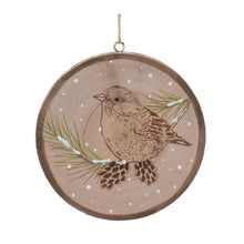 Load image into Gallery viewer, Wood Bird Tree Disc Ornament (Set of 12)