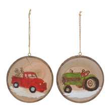 Load image into Gallery viewer, Wood Farm Tree Disc Ornament (Set of 12)
