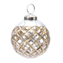 Load image into Gallery viewer, Harlequin Etched Glass Ball Ornament (Set of 6)