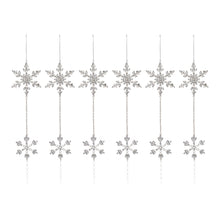 Load image into Gallery viewer, Jeweled Metal Snowflake Drop Ornament (Set of 12)