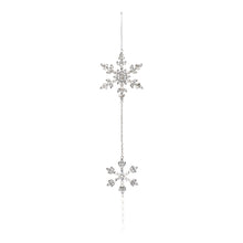 Load image into Gallery viewer, Jeweled Metal Snowflake Drop Ornament (Set of 12)