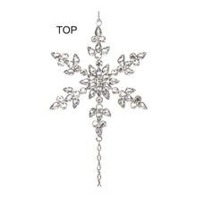 Load image into Gallery viewer, Jeweled Metal Snowflake Drop Ornament (Set of 12)