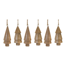 Load image into Gallery viewer, Wood Pine Tree Ornament (Set of 6)