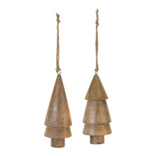 Load image into Gallery viewer, Wood Pine Tree Ornament (Set of 6)