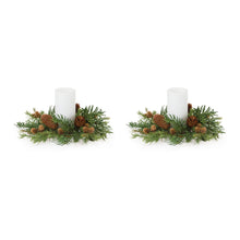 Load image into Gallery viewer, Pine Cone Candle Ring (Set of 2)
