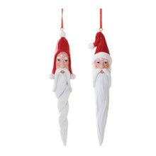 Load image into Gallery viewer, Carved Santa Drop Ornament (Set of 6)