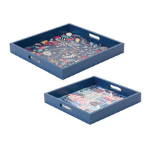 Load image into Gallery viewer, Berry and Pine Tree Holiday Tray (Set of 2)