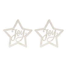 Load image into Gallery viewer, Beaded Wood Star with Joy Sentiment (Set of 2)