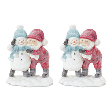 Load image into Gallery viewer, Whimsical Santa and Snowman Selfie Figurine (Set of 2)