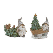 Load image into Gallery viewer, Pine Tree Trunk Gnome with Woodland Animals (Set of 2)
