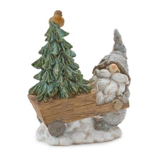 Load image into Gallery viewer, Pine Tree Trunk Gnome with Woodland Animals (Set of 2)