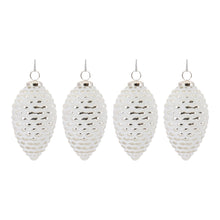 Load image into Gallery viewer, Frosted Glass Pinecone Ornament (Set of 4)