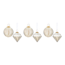 Load image into Gallery viewer, Champagne Crackle Glass Ornament (Set of 6)