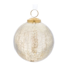Load image into Gallery viewer, Champagne Crackle Glass Ornament (Set of 6)