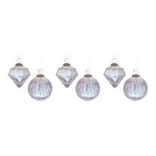 Load image into Gallery viewer, Blue Crackle Glass Ornament (Set of 6)