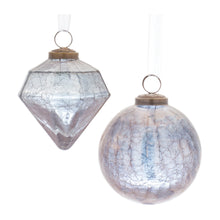 Load image into Gallery viewer, Blue Crackle Glass Ornament (Set of 6)