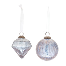 Load image into Gallery viewer, Blue Crackle Glass Ornament (Set of 6)