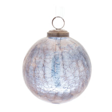 Load image into Gallery viewer, Blue Crackle Glass Ornament (Set of 6)