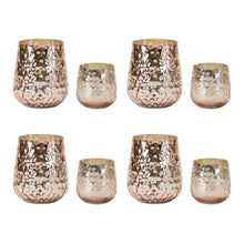 Load image into Gallery viewer, Rose Gold Glass Candle Holder (Set of 8)