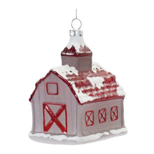 Load image into Gallery viewer, Frosted Glass Barn Ornament (Set of 6)