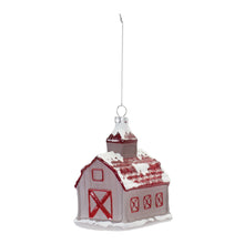 Load image into Gallery viewer, Frosted Glass Barn Ornament (Set of 6)