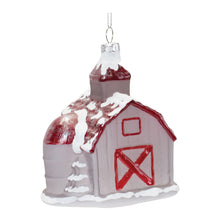 Load image into Gallery viewer, Frosted Glass Barn Ornament (Set of 6)