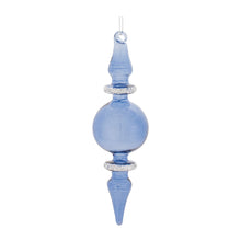 Load image into Gallery viewer, Blue Glass Finial Drop Ornament (Set of 12)