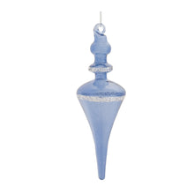 Load image into Gallery viewer, Blue Glass Finial Drop Ornament (Set of 12)