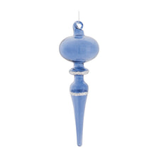 Load image into Gallery viewer, Blue Glass Finial Drop Ornament (Set of 12)