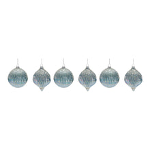 Load image into Gallery viewer, Beaded Irredescent Glass Ornament (Set of 6)